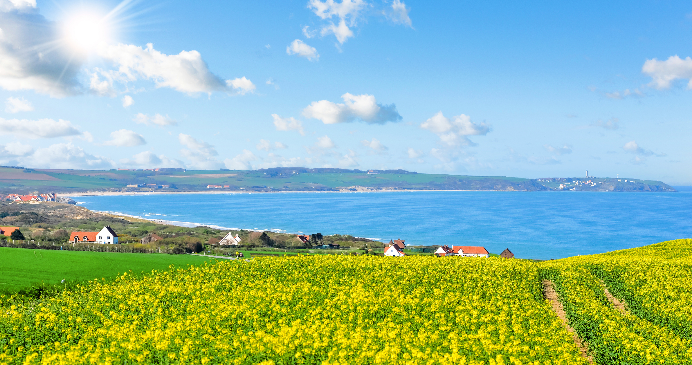 landscape of the coast between Calais and Boulogne-sur-mer